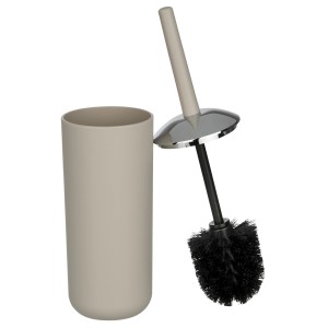 Wenko WC-Garnitur Brasil Taupe, WC-Bürste und Behälter aus robustem Kunststoff.