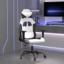 vidaXL Gaming-Stuhl mit Massagefunktion Weiß und Schwarz Kunstleder 345409_2