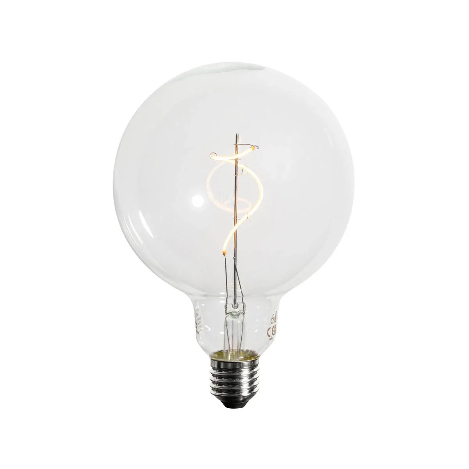 LUEDD E27 Dimmbare LED Spiralfilament G125 4W 270,m 2200K