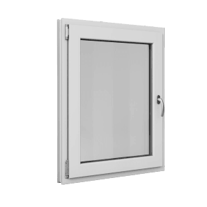 Weißes Roro Basic Kunststofffenster, 80x100 cm, DIN links, mit Dreh-/Kippfunktion und 3-fach Verglasung.