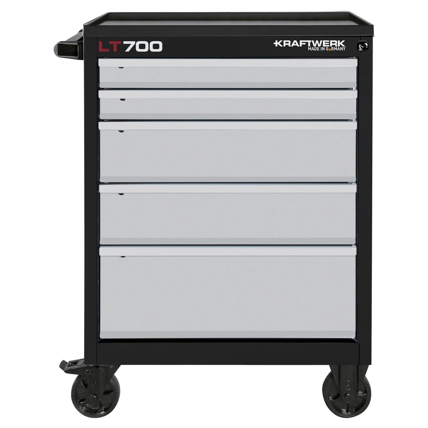 Kraftwerk Werkstattwagen LT700 60/40 Silber-Schwarz 5 Schubladen