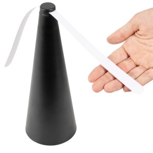 Deluxa Fliegenwedler in Schwarz-Anthrazit mit Hand, Insektenschutz für Tisch und Grill.