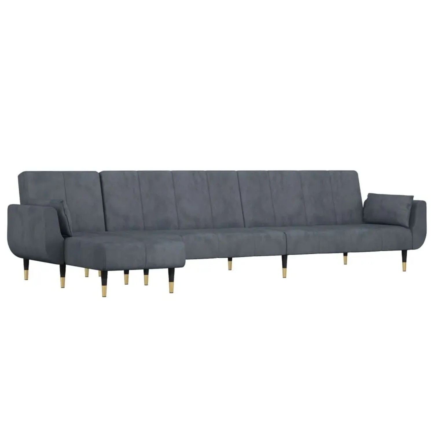 vidaXL Schlafsofa in L-Form Dunkelgrau 275x140x70 cm Samt 3157207