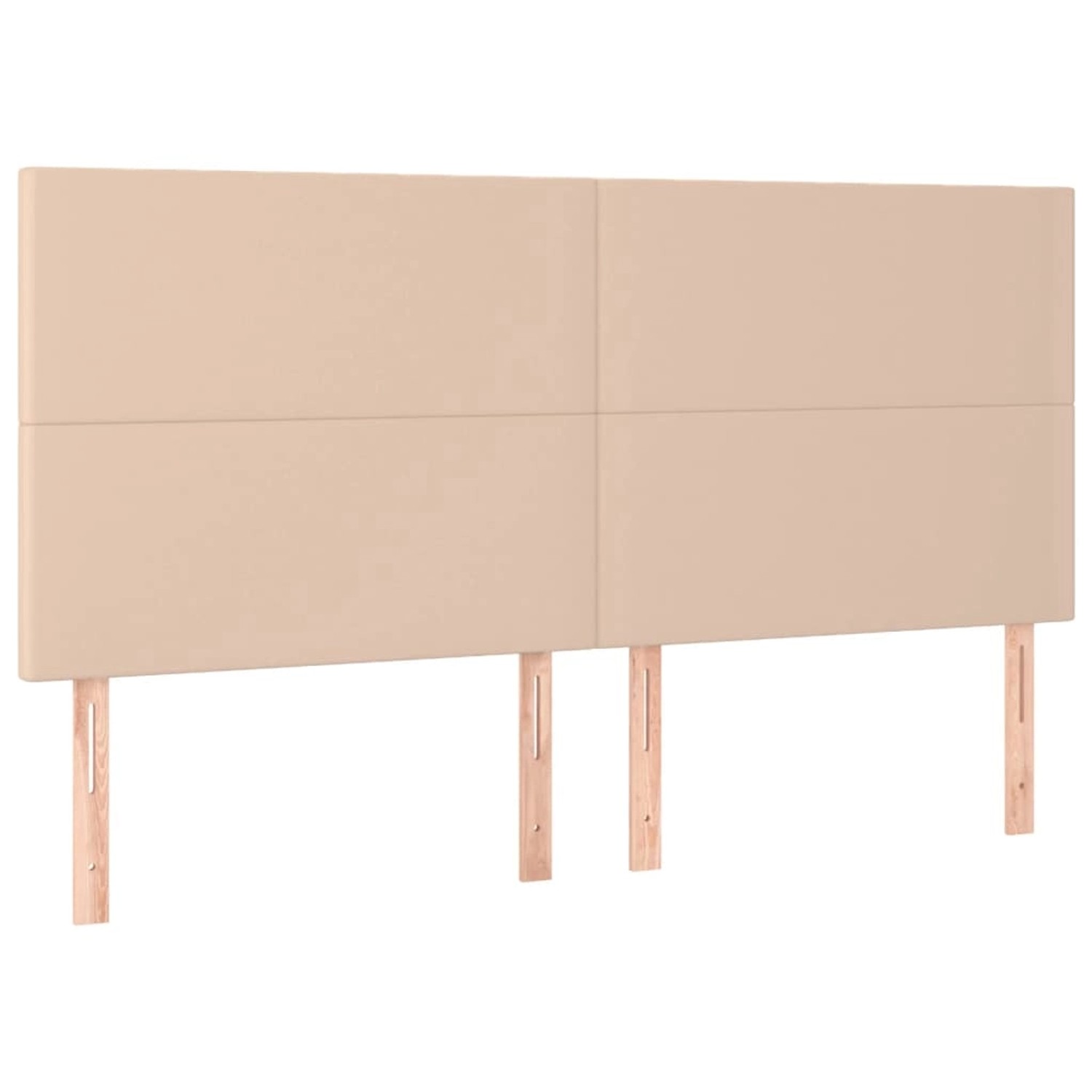 Boxspringbett Kopfteil in Cappuccino-Braun, Kunstleder, 160x200 cm.