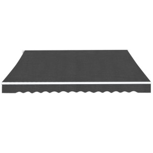 Anthrazitfarbene Gelenkarmmarkise, 400 cm breit, für Terrasse und Garten.
