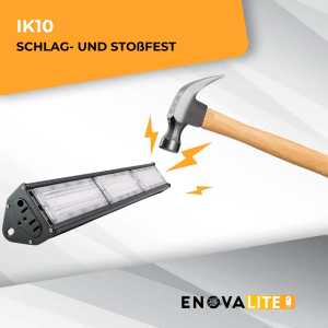 ENOVALITE LED Hallenstrahler unter Hammerschlag, stoßfest IK10.