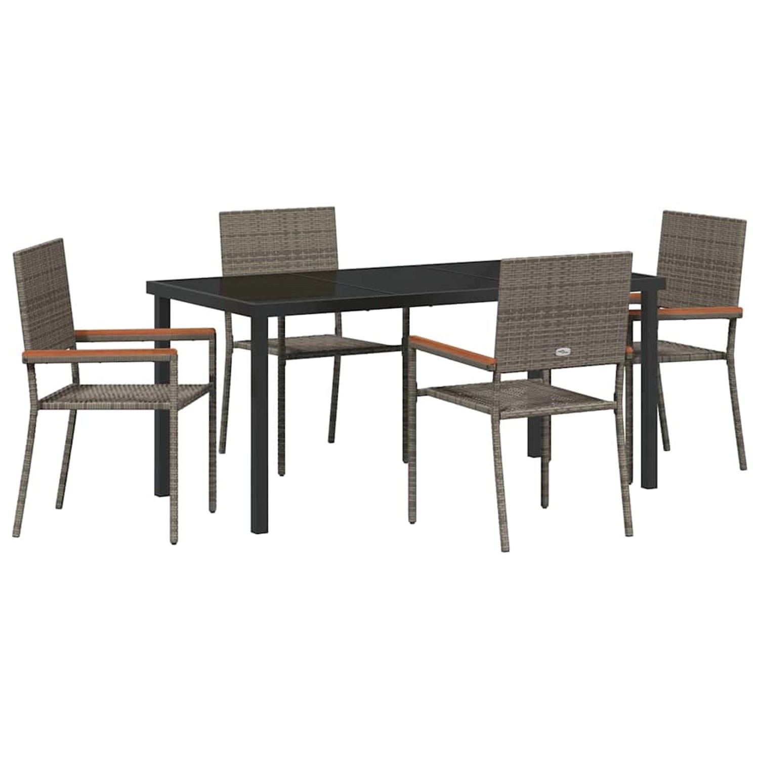 vidaXL Garten Essgruppe 5-Tlg Grau Poly Rattan 3379712 günstig online kaufen
