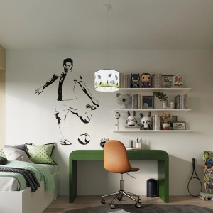 Sollux Lighting Hängeleuchte FootBall C 30 im Kinderzimmer mit Fußball-Motiv.