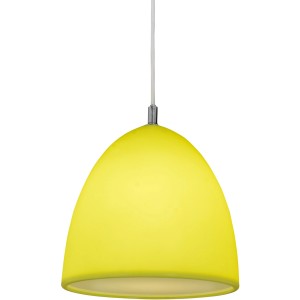 Grüne Näve Pendelleuchte Silkworm mit transparentem Lampenschirm.