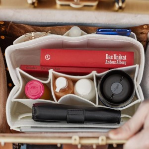 Relaxdays Taschenorganizer Filz Weiß Mit Fächern 16 cm x 27 cm x 16 cm 0,23 kg