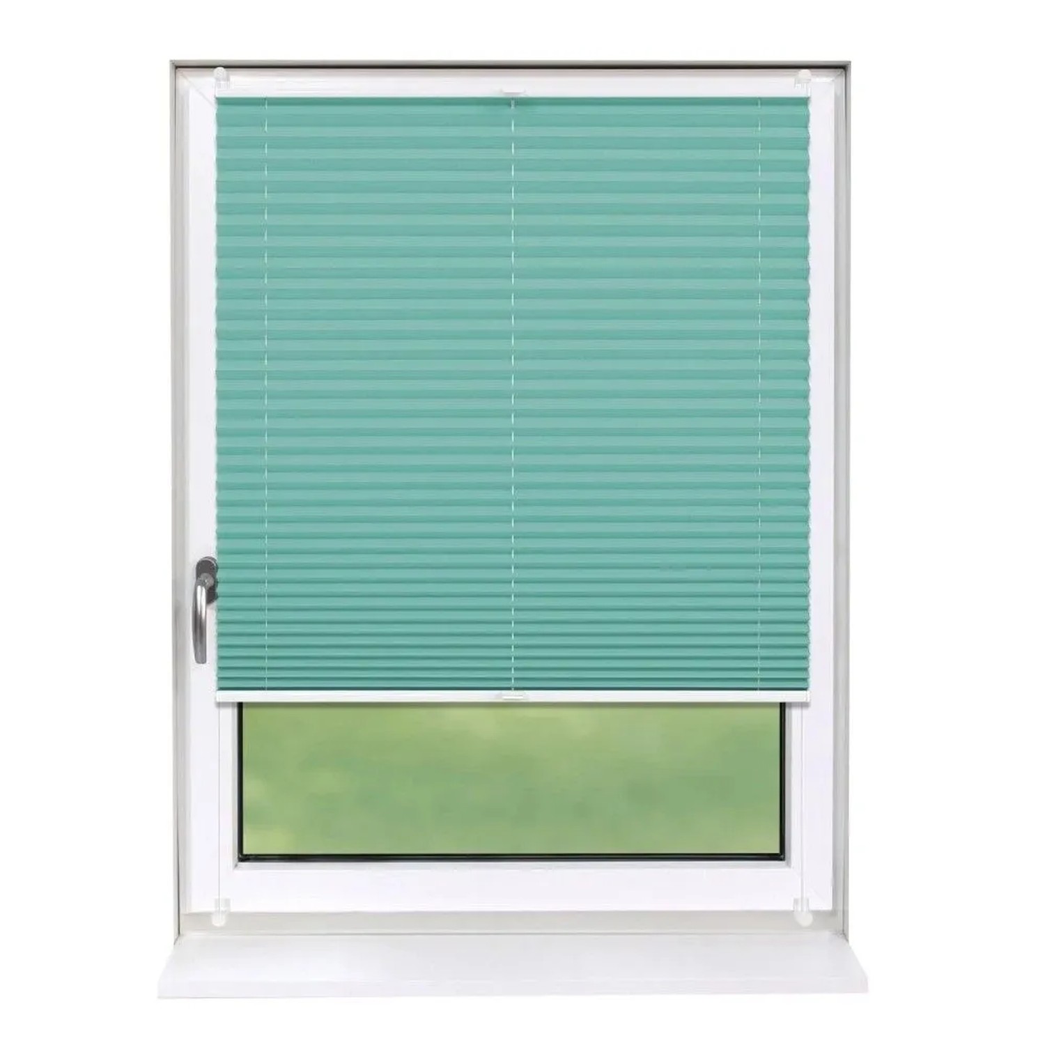 Deco-Raum Plissee Basic ohne Bohren 85x150cm Türkis Blickdicht Klemmfix