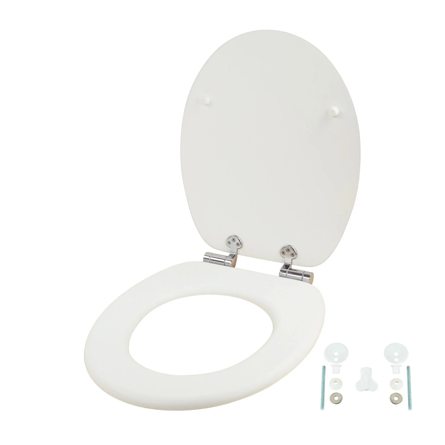Relaxdays Toilettendeckel MDF Weiß Absenkautomatik Rutschfest 43,5 cm x 37,5 cm x 5,5 cm 2,9 kg