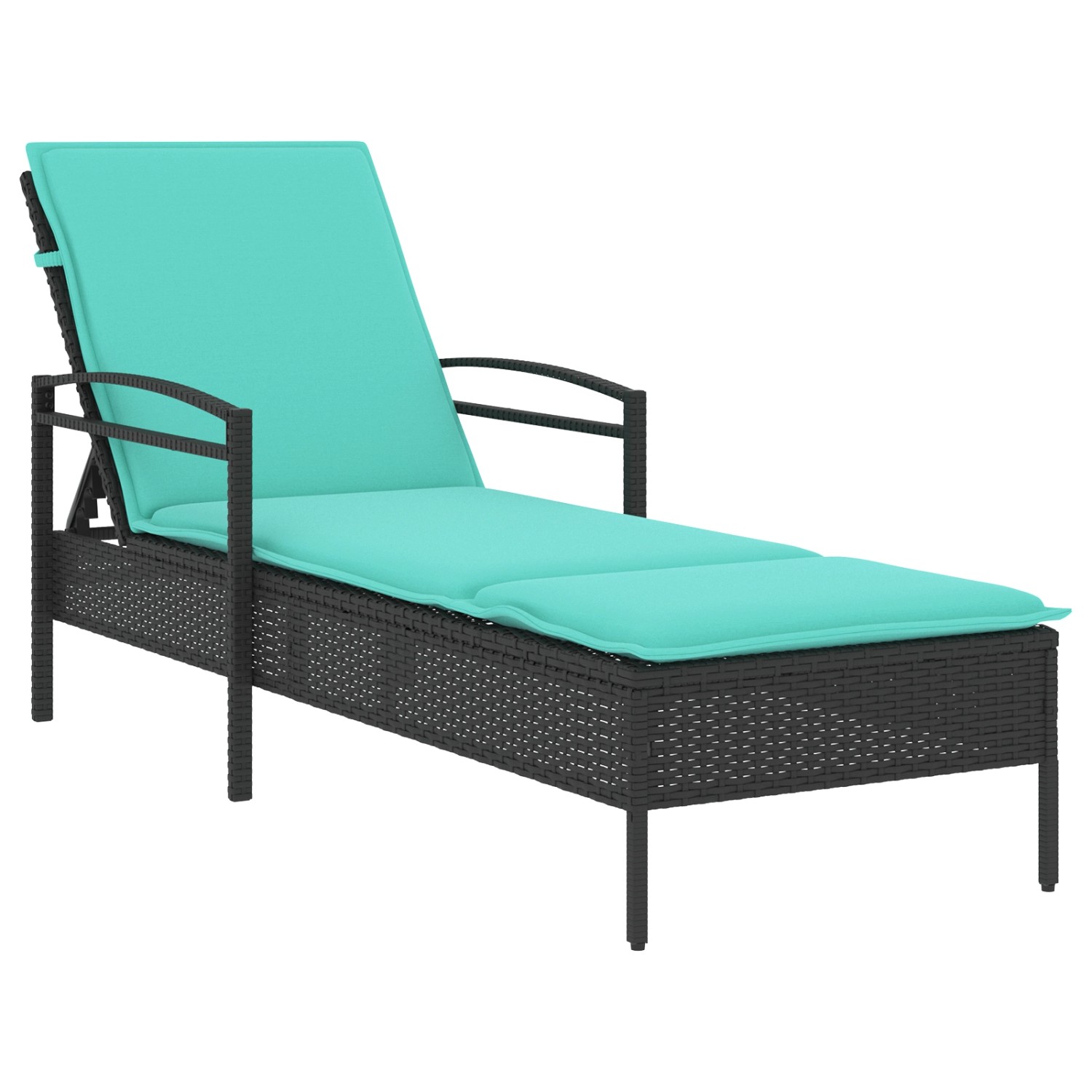 vidaXL Sonnenliege mit Kissen Schwarz 63 x 200 x 81 cm Poly Rattan 368307 günstig online kaufen