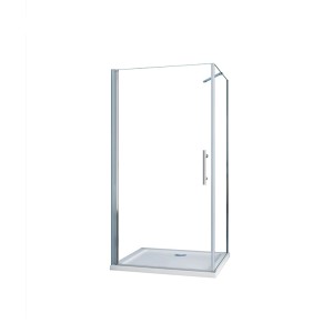 Duschparadies Duschkabine Eckeinstieg 80 x 80 cm Höhe 195cm Pendeltür Schwingtür 6mm NANO Glas Eckdusche Duschtür x Seitenwand
