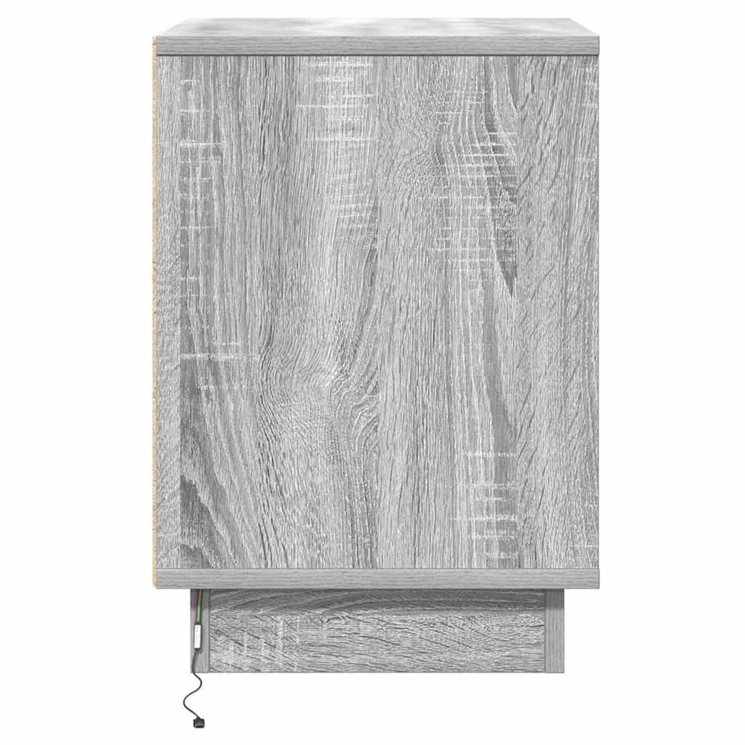 Grauer vidaXL Nachttisch mit Schublade aus Holzwerkstoff, 39x34,5x50 cm.