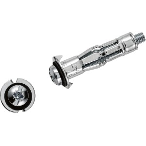 LUX Metallhohlraumdübel mit Schraube, 5x37mm, 4er-Set für Gipskarton- und Spanplatten.