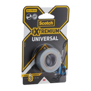 Scotch Extremium Universal Klebeband, 3m x 19mm, silber, vielseitig einsetzbar.