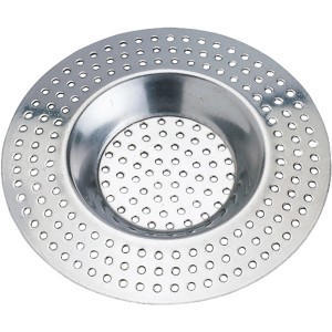 Wenko Haarfangsieb 2er Set aus Edelstahl, rund, mit Löchern zum Schutz vor Verstopfungen.