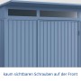 Ecostar Gerätehaus Trend, Pultdach, taubenblau, Metall, Einzeltür.