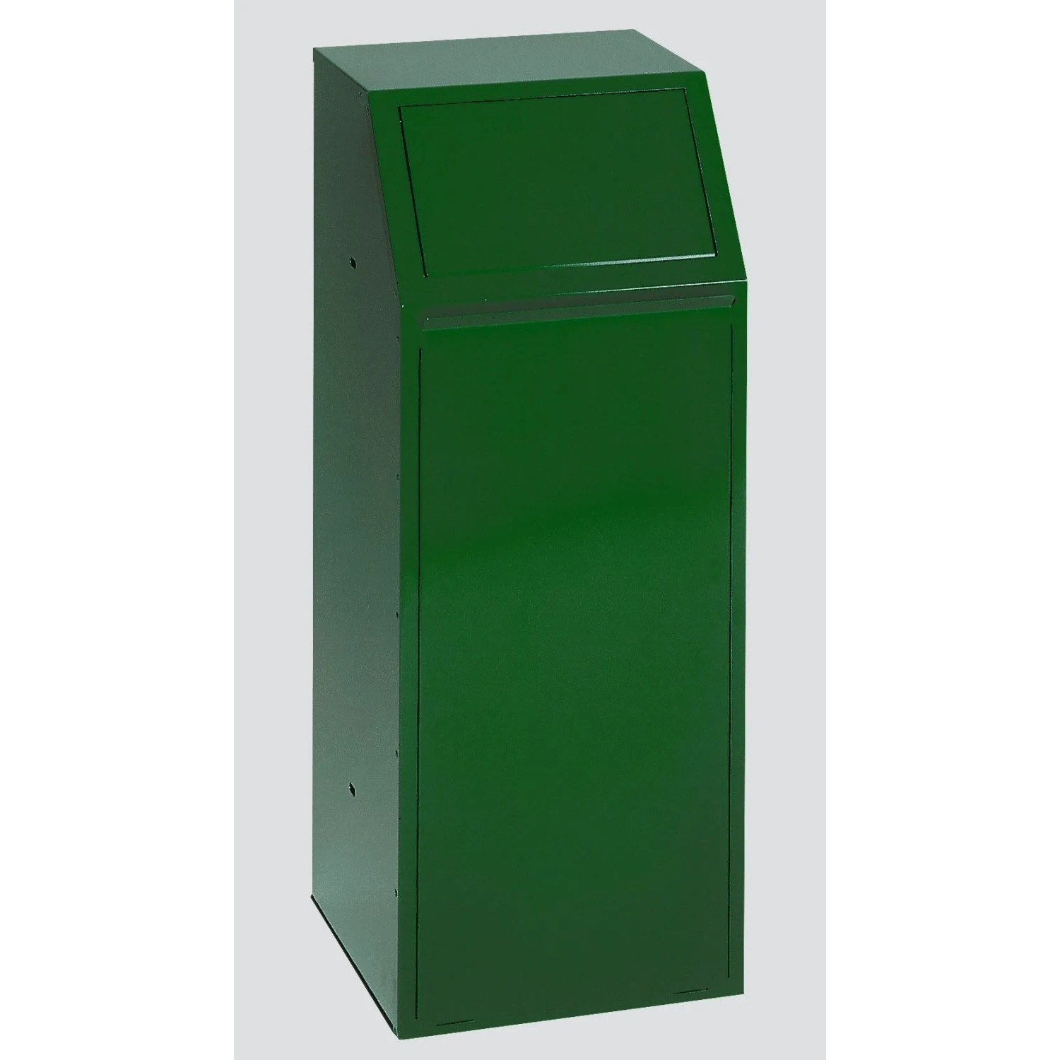 PROREGAL Robuster Wertstoffsammler Mit Einwurfklappe Selbstschließend 68 Liter HxBxT 100 x 40 x 40 cm Verzinkter Stahl Grün