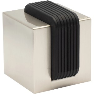 Wagner Türstopper EH5162: Boden- und Wandmodell aus Edelstahl mit schwarzem Gummianschlag.