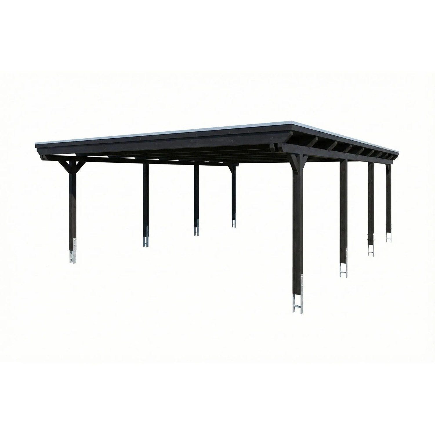 Skan Holz Carport Emsland Stahl-Dachplatten 609 cm x 846 cm Anthrazit