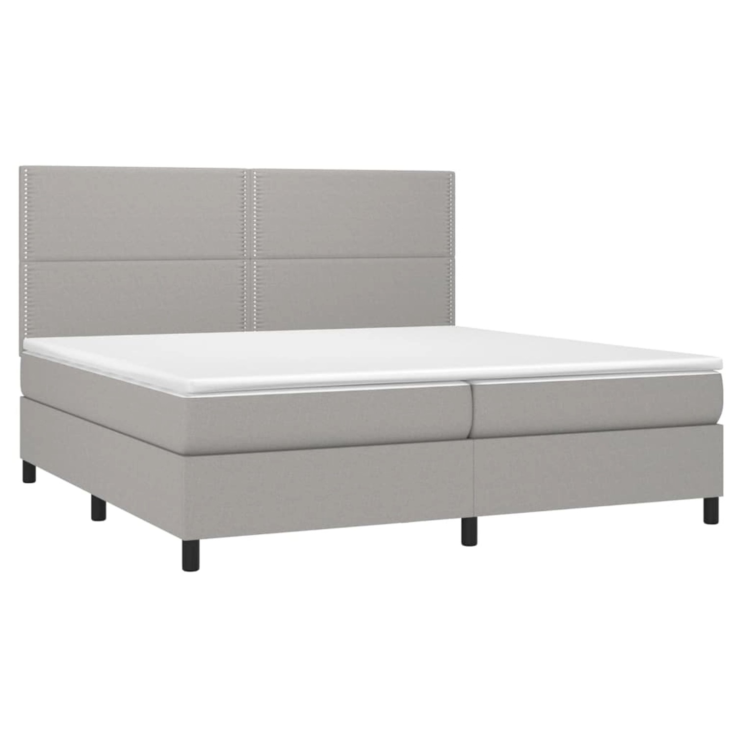vidaXL Boxspringbett mit Matratze & LED Hellgrau 200x200 cm Stoff 3134821 günstig online kaufen