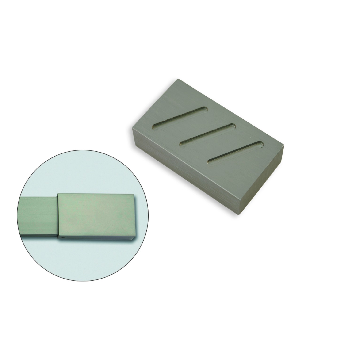 Gardinia Wende Endstück Luxor Struktur Stahl gebürstet 2-er Pack