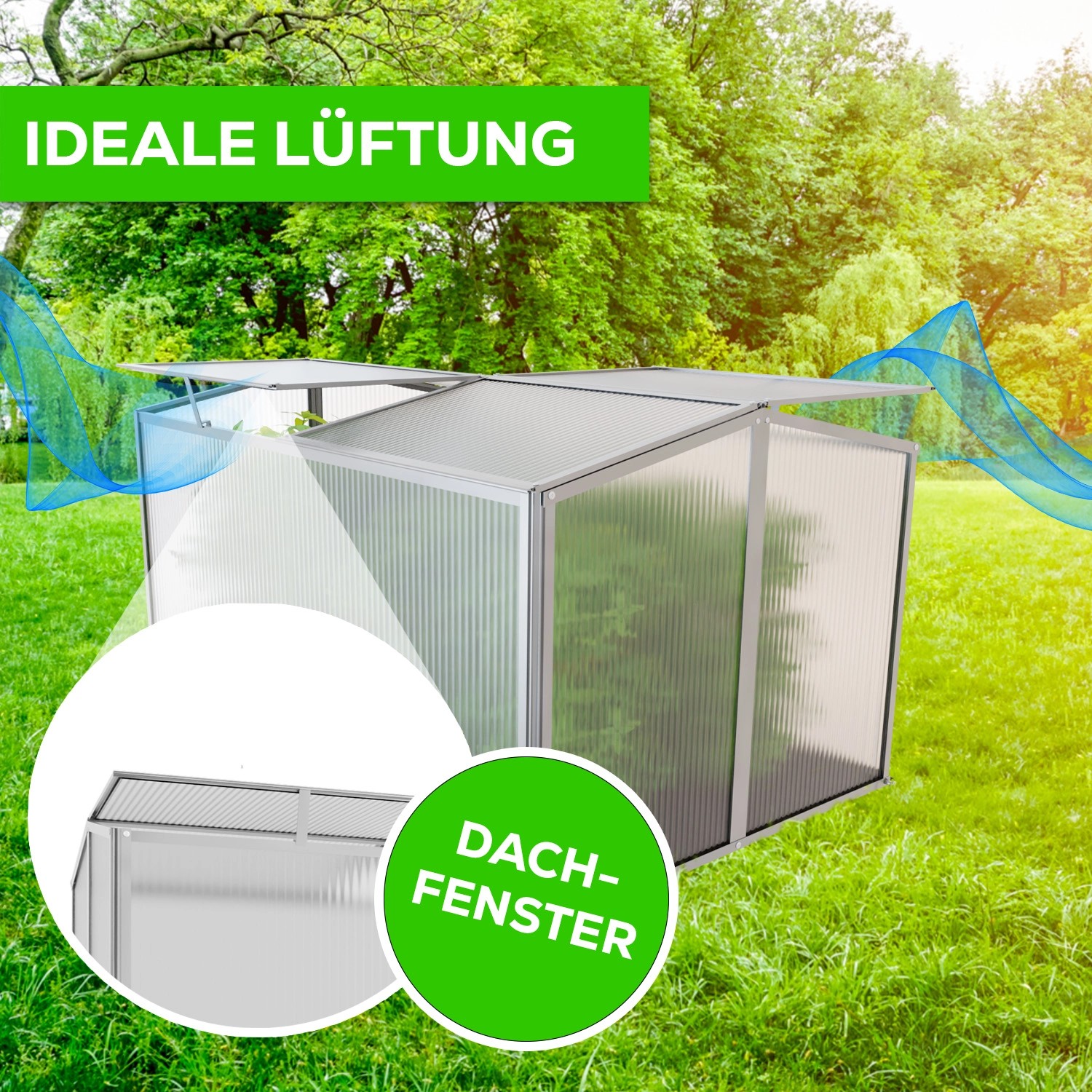 Garmio Frühbeet Mini Gewaechshaus Protea Mit Dachfenster UvSchutz Alu
