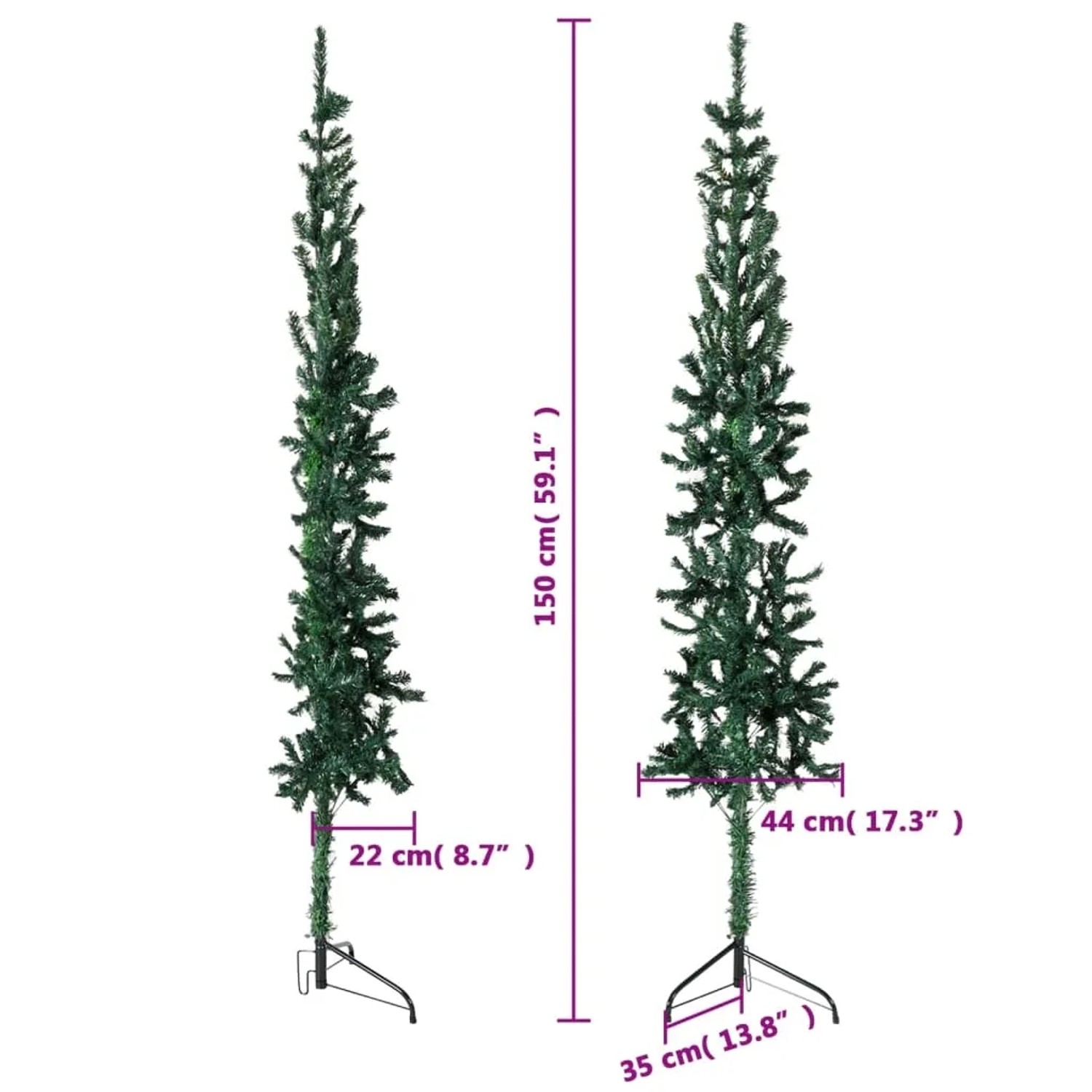vidaXL Künstlicher Weihnachtsbaum mit Ständer schlank grün 150 cm kaufen bei OBI