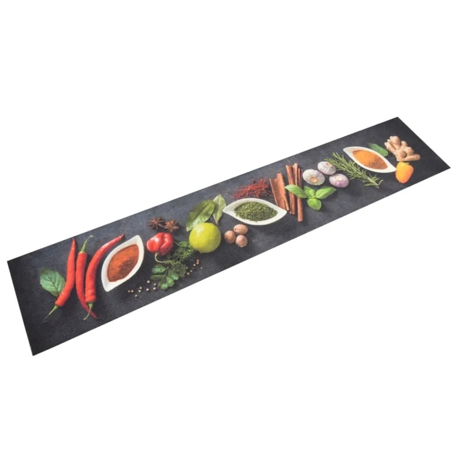 vidaXL Küchenteppich Waschbar Gewürze 60x300 cm Samt 136542