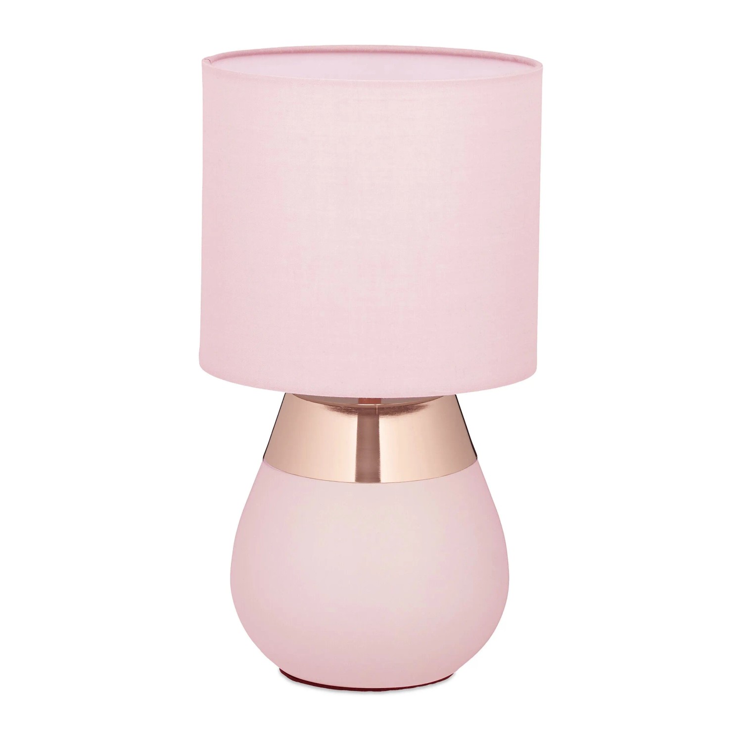 Relaxdays Tischlampe Eisen Rosa Stoffschirm 32 cm x 18 cm 0,6 kg