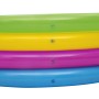 Bestway Planschbecken Swim Squad mit vier farbigen Luftringen (Grün, Gelb, Pink, Blau).