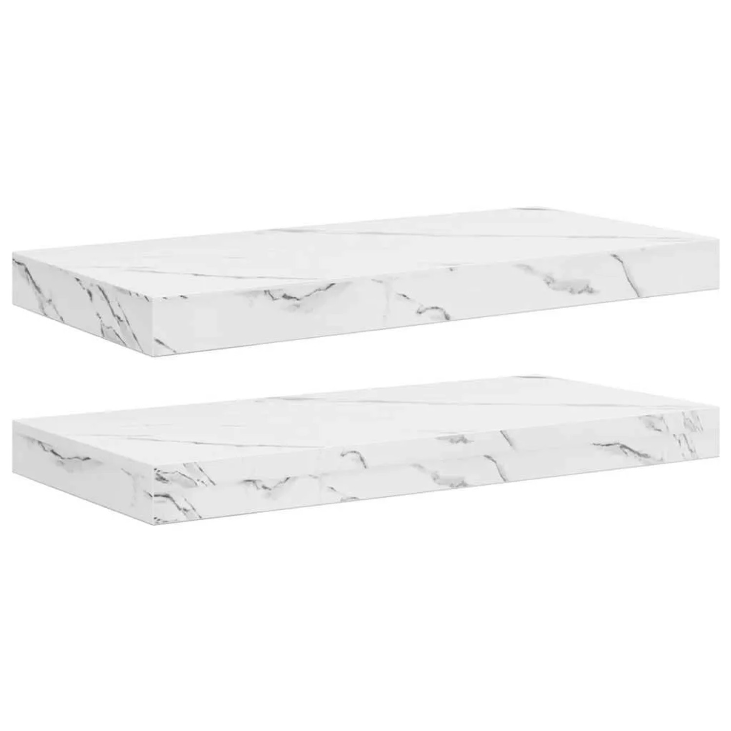 vidaXL Wandregal 2 Stk Weiß Marmor 50 x 23,5 x 4 cm Holzwerkstoff 42019966