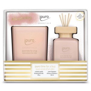 Ipuro Essentials Time For A Hug 2er-Set: Raumduft und Duftkerze in Rosa.