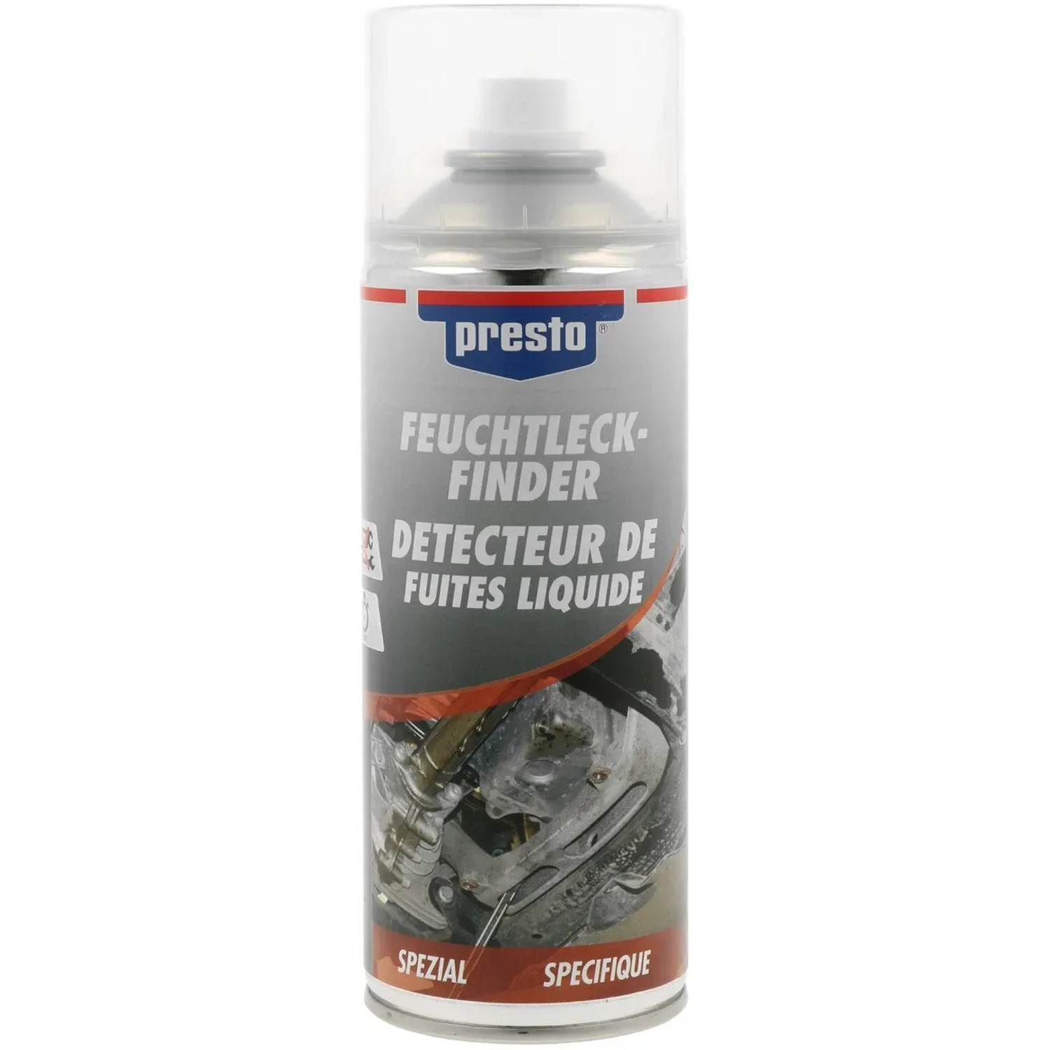 Presto Feuchtleckfinder Spray, 400ml, zur Lecksuche an Motoren und Getrieben.