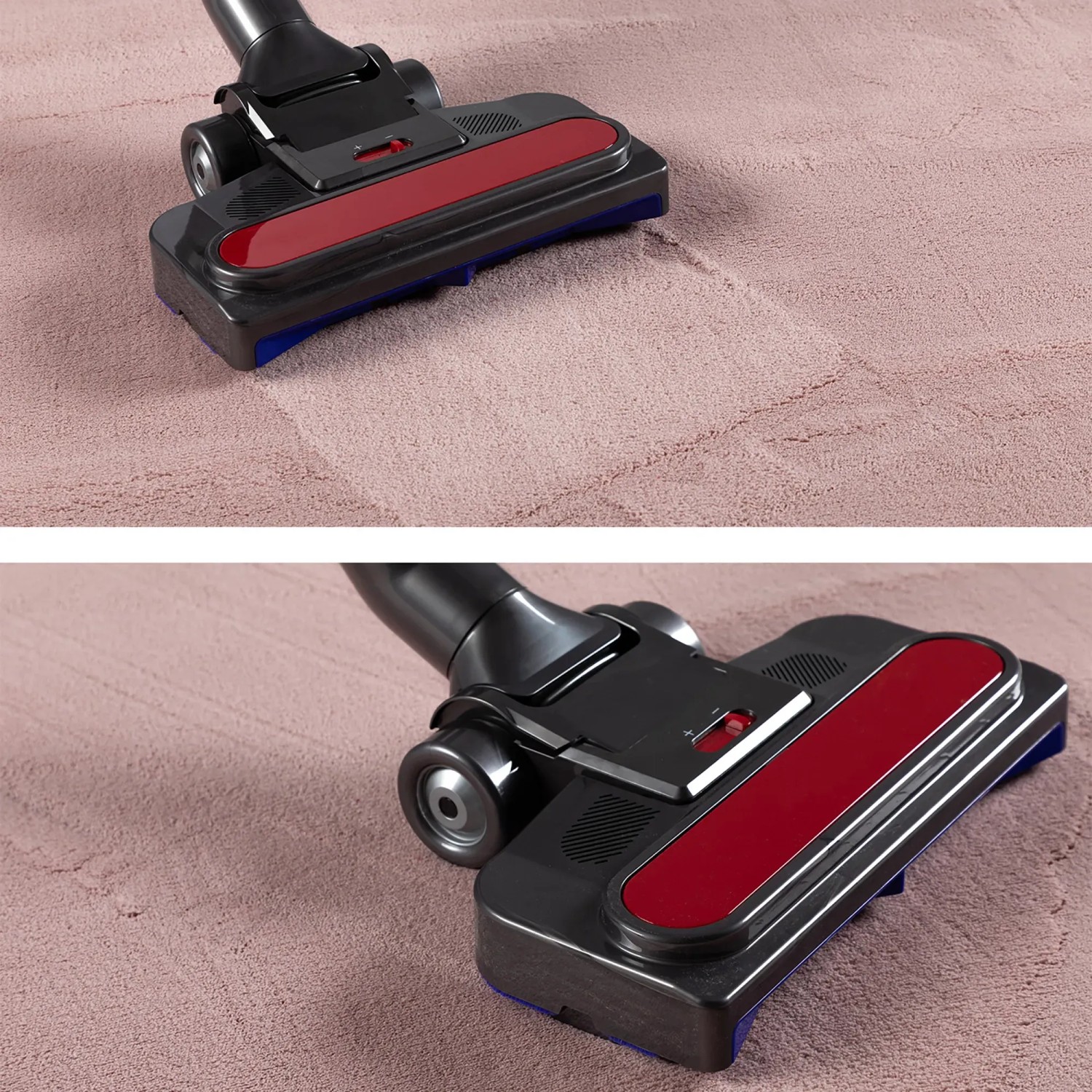 Staubsauger auf rosa Ayyildiz Kurzflorteppich Sky 5400. Weicher Soft-Touch Flor, pflegeleicht und einfach zu reinigen.