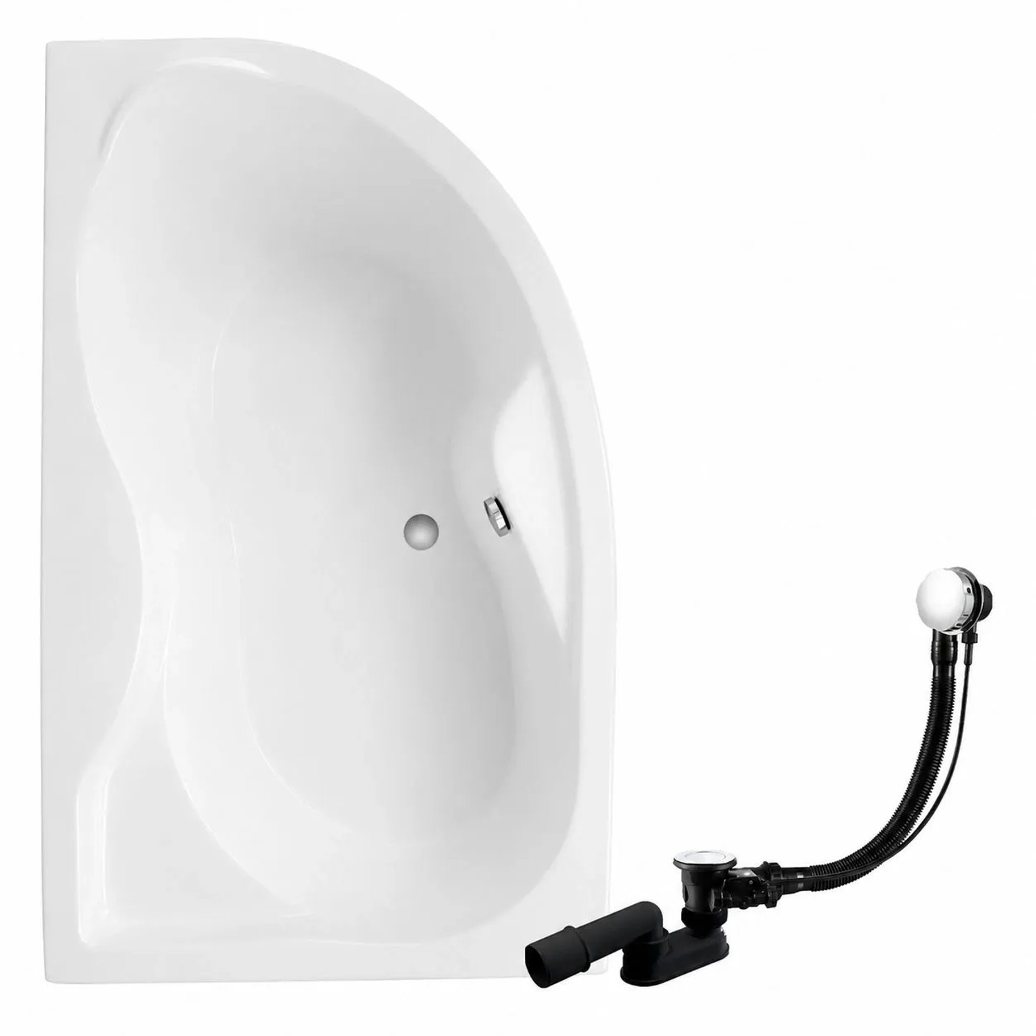 KOLMAN Badewanne Eckwanne 170 x 110 Cm Links Inkl. Ablauf Und Füße