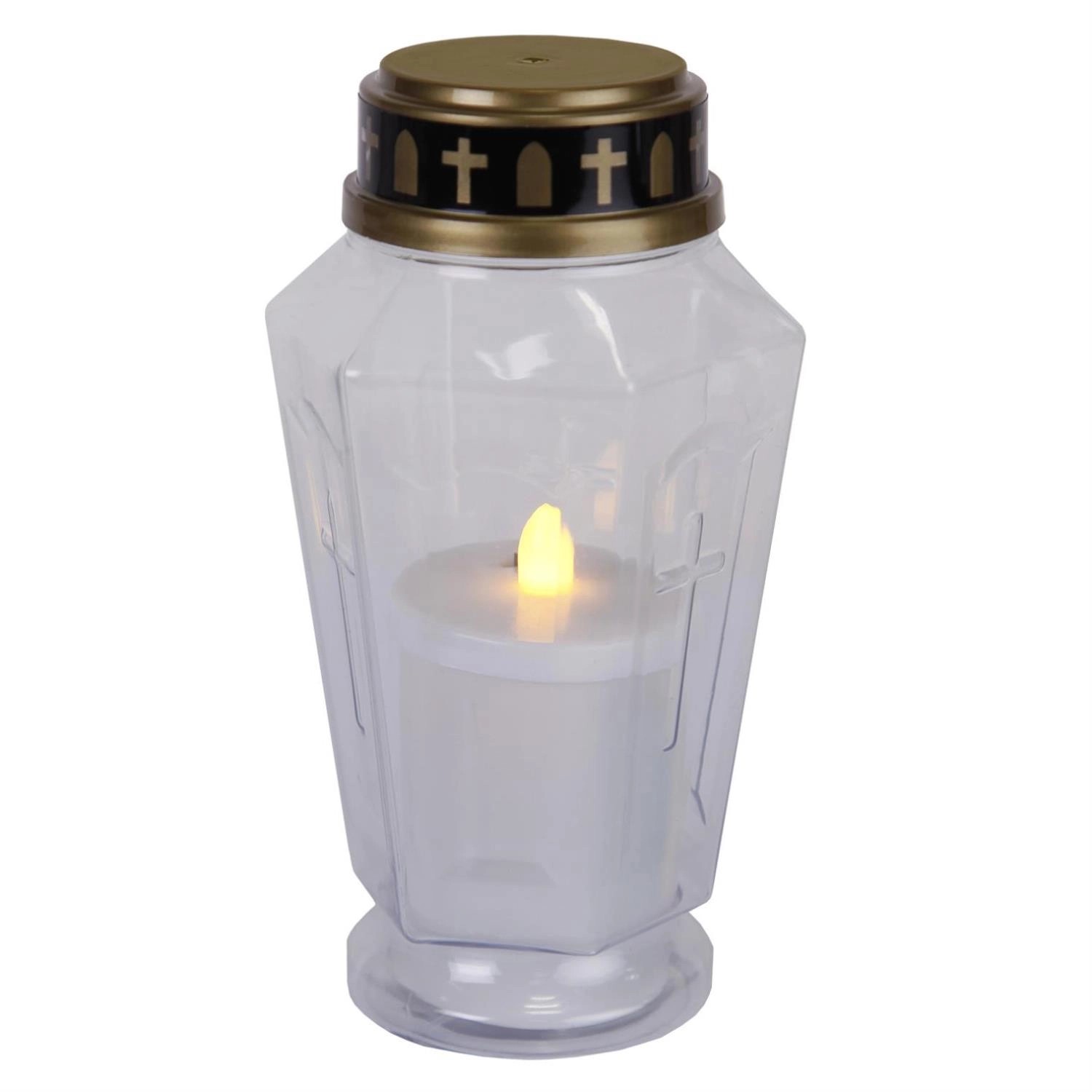 Marelida LED Novenkerze Serene Grabkerze Grablicht Für Grableuchte Flackernd 1000h Weiß