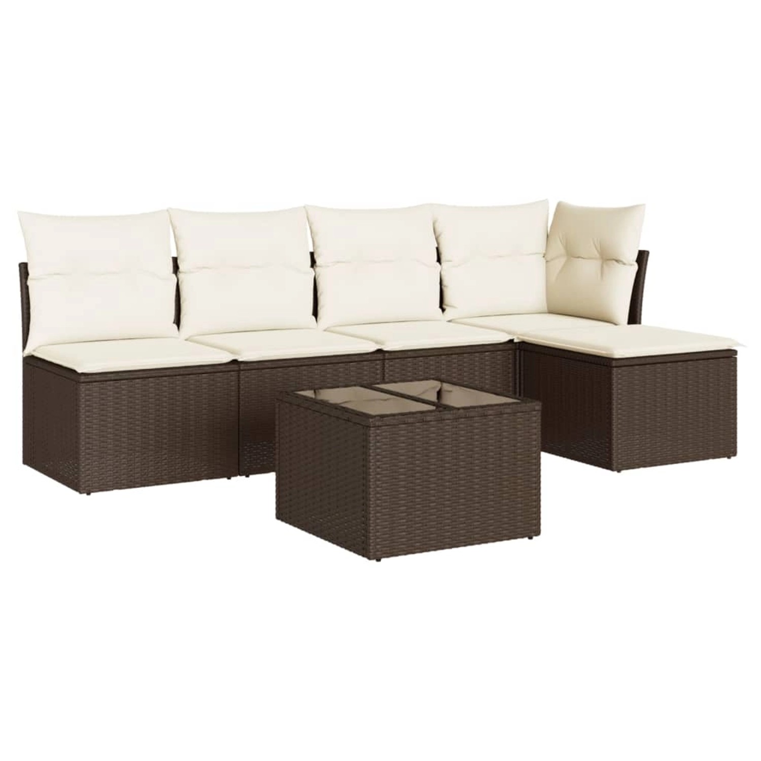 vidaXL 6-Tlg Garten-Sofagarnitur mit Kissen Braun Poly Rattan 3217533 günstig online kaufen