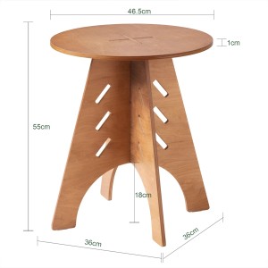 Brauner SoBuy Beistelltisch/Nachttisch mit Zapfenverbindungen, Holz, Ø46,5cm.