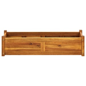 Rechteckiges, braunes vidaXL Hochbeet aus Akazienholz, 100x30x25 cm.
