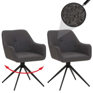 CHEFGASTRO Esszimmerstuhl 2er-Set 80x53x59cm Sitzhöhe 41cm Stoff/Textil Grau