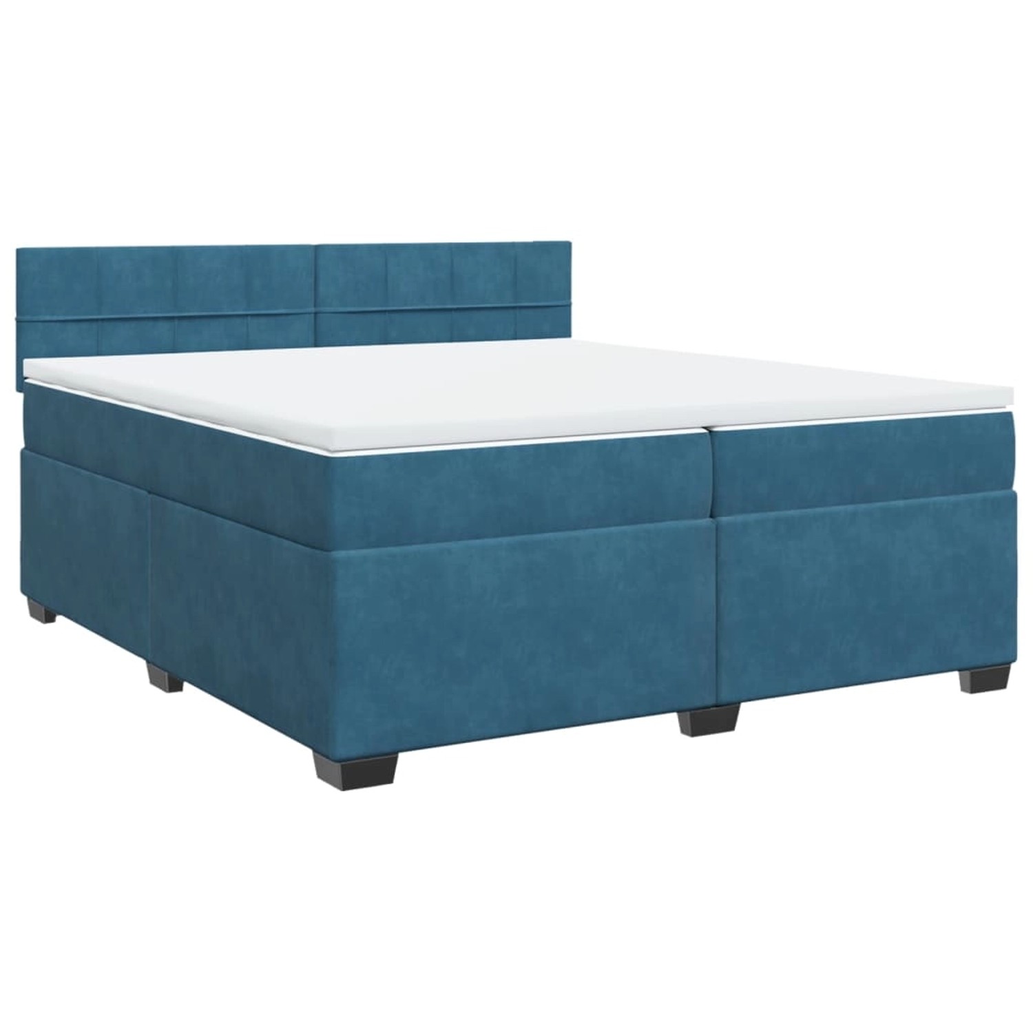 vidaXL Boxspringbett mit Matratze Blau 200x200 cm Samt2107128 günstig online kaufen