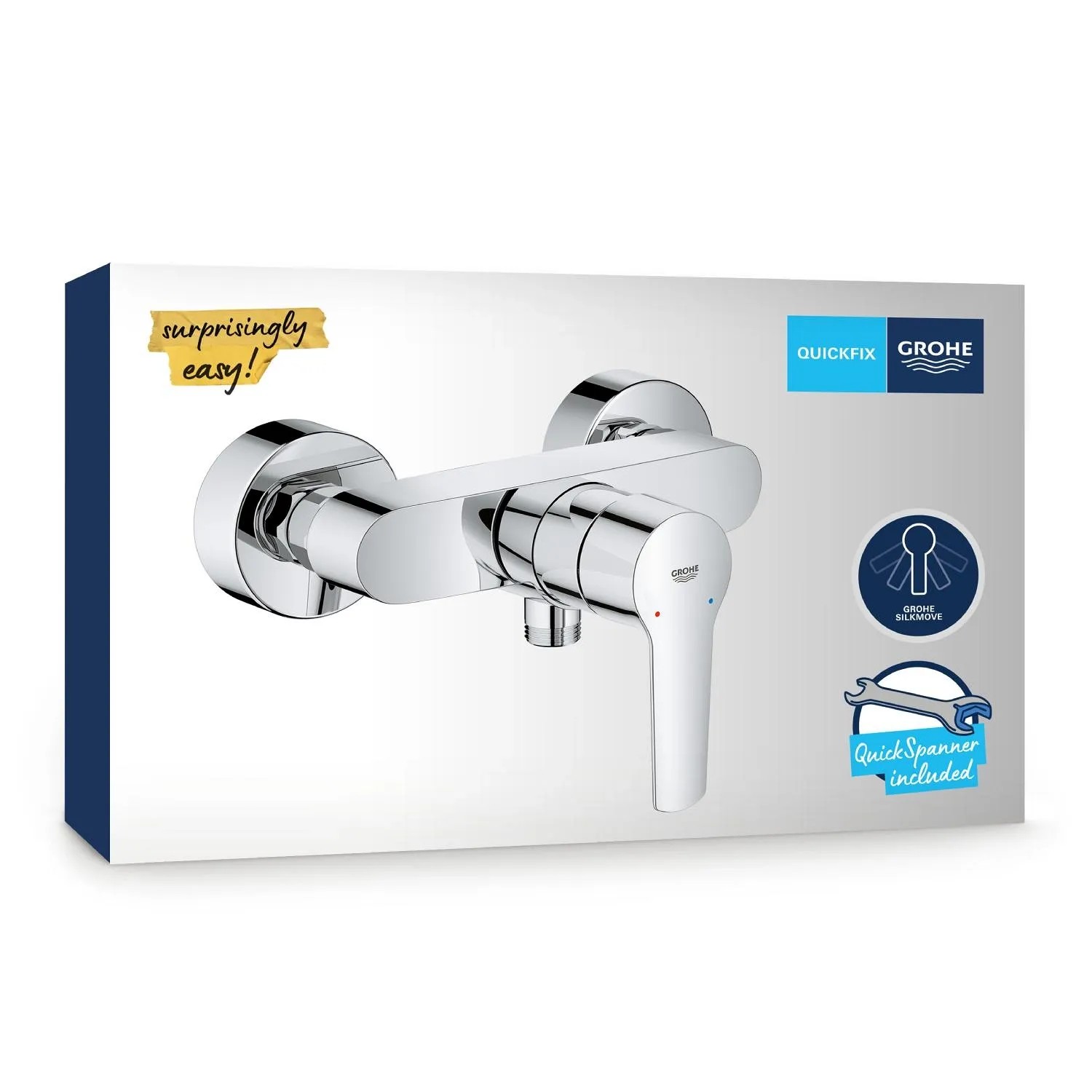 Grohe QuickFix Start Brausearmatur für die Wandmontage, Chrom