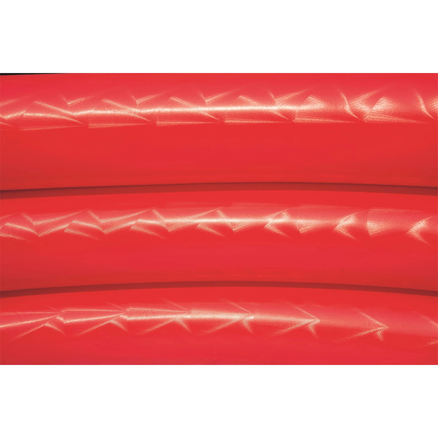 Detailaufnahme: Rotes Bestway Planschbecken mit drei Ringen, Ø 122 cm.