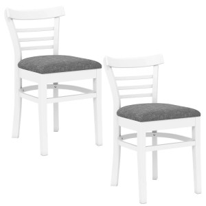Costway Esszimmerstühle 2er Set Holz Weiß 41.5 x 48 x 78.5 cm