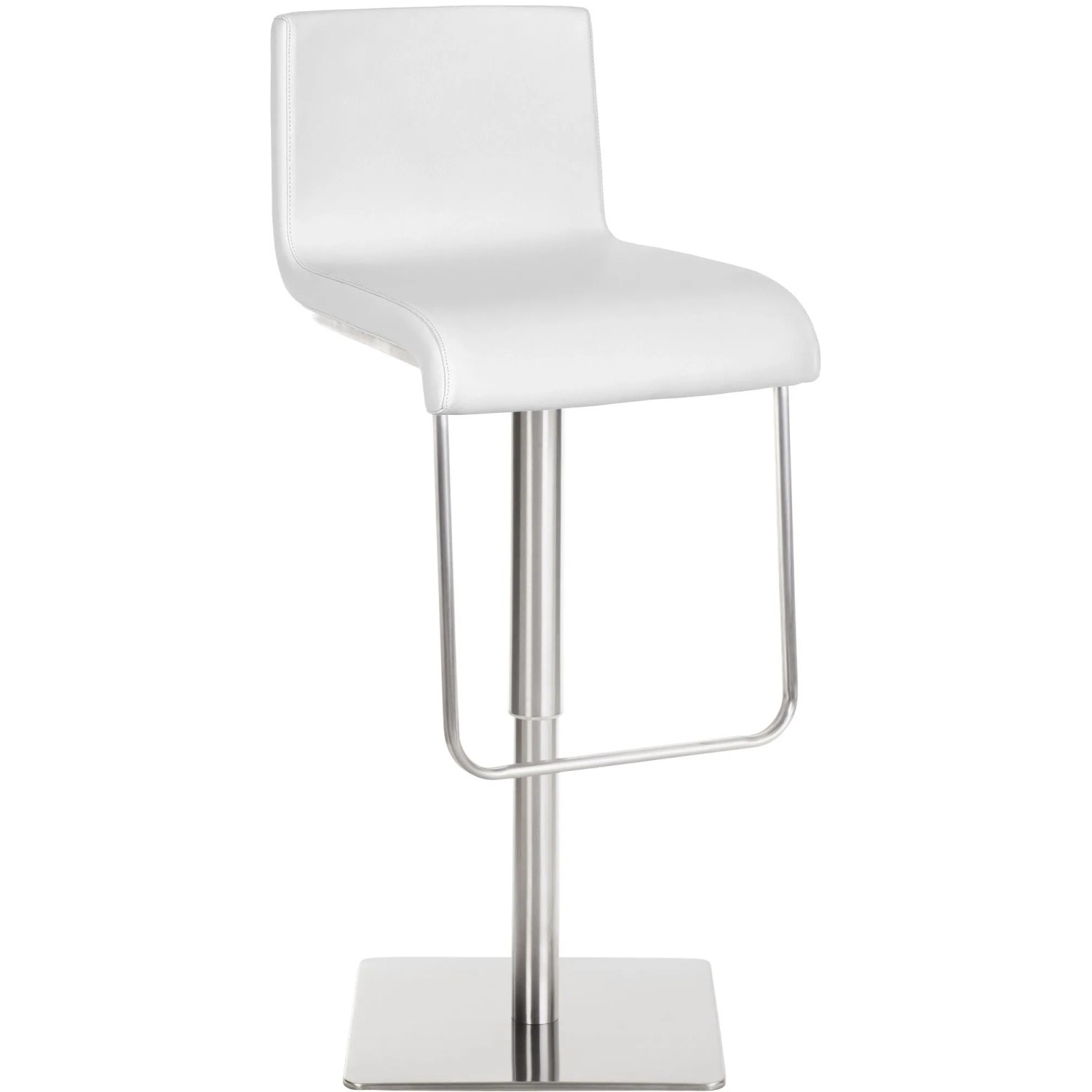DELUKE Barhocker BITOR Kunstleder Weiß 39x46x80cm Silber Barstuhl Höhenverstellbar Mit Lehne Drehbar Tresenhocker Tresenstuhl