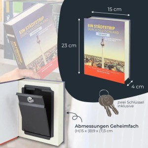 HMF 80915 Buchtresor Geldkassette Papierseiten 23 x 15 x 4 cm Deutschland