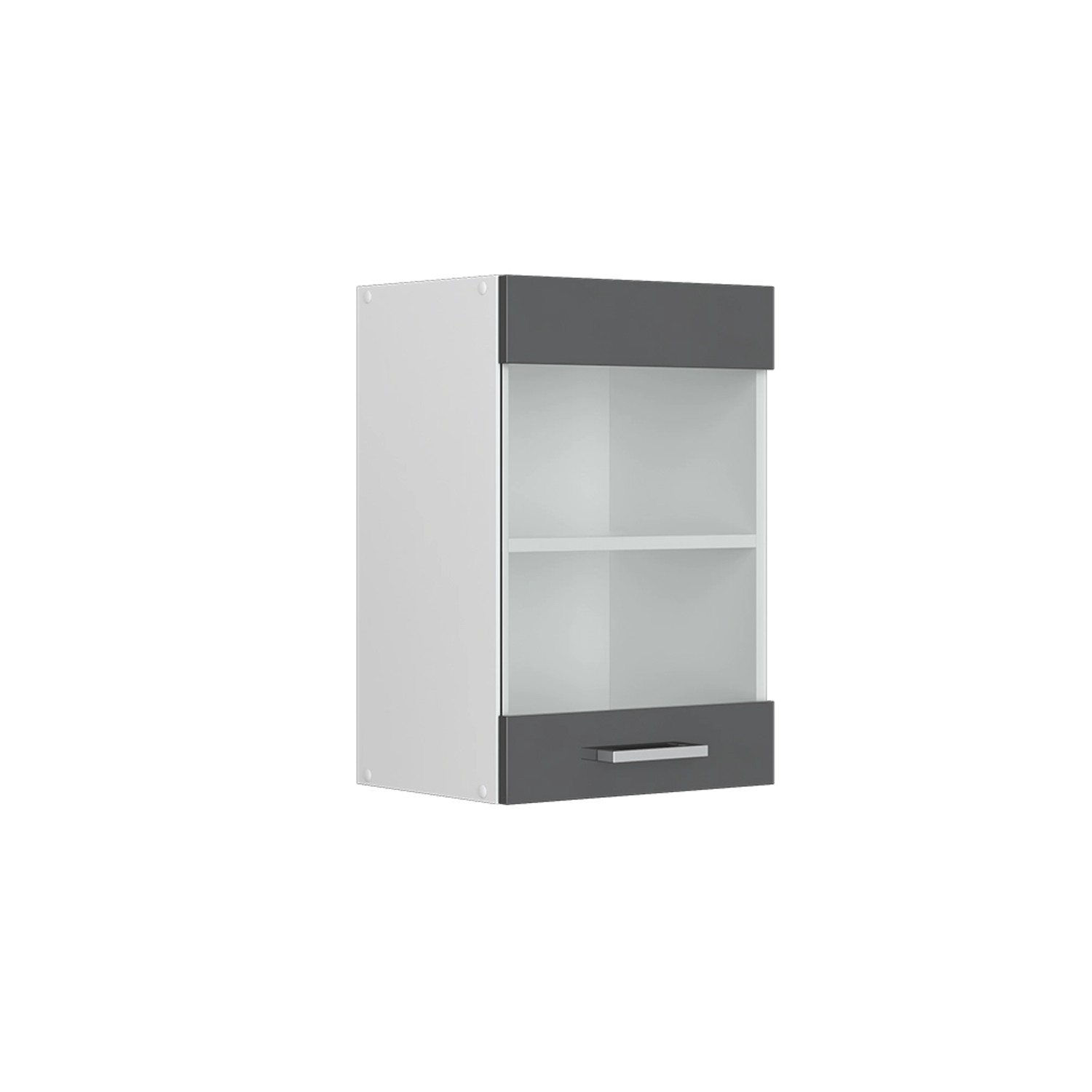 Vicco Küchenglasschrank R-Line Glashängeschrank Anthrazit Hochglanz/Weiß 40 cm